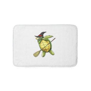 Witch Sea Turtle Dab Funny Halloween Horror Scary Bath Mat