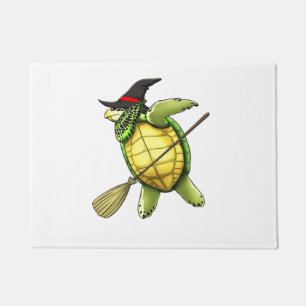 Witch Sea Turtle Dab Funny Halloween Horror Scary Doormat