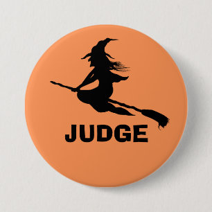 Witch Silhouette Halloween Buttons to Customize
