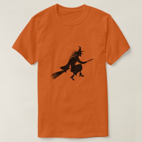 Witch Silhouette Halloween Glitter T_Shirt