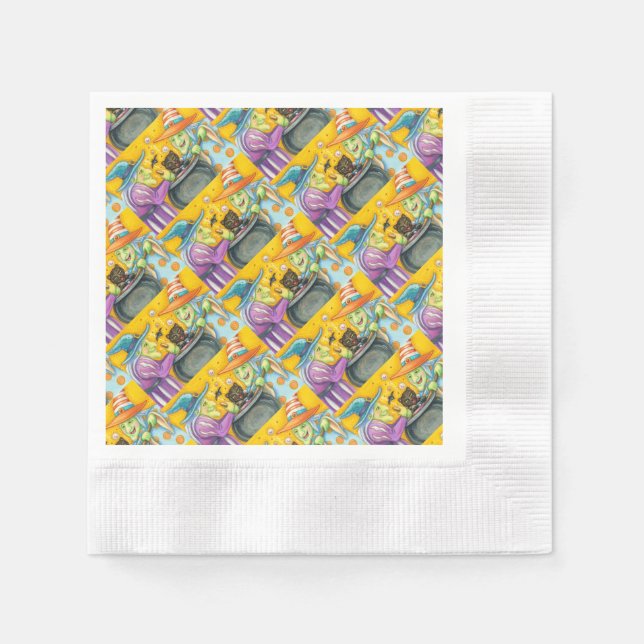 WITCH SISTERS, BLACK CAT & HALLOWEEN BREW NAPKINS (Front)