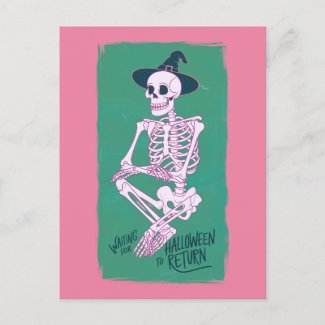 Witch Skeleton Waiting For Halloween to Return