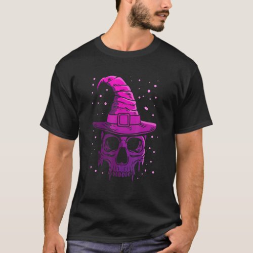 Witch Skull Death Head Witchcraft Evil Sorceress H T_Shirt