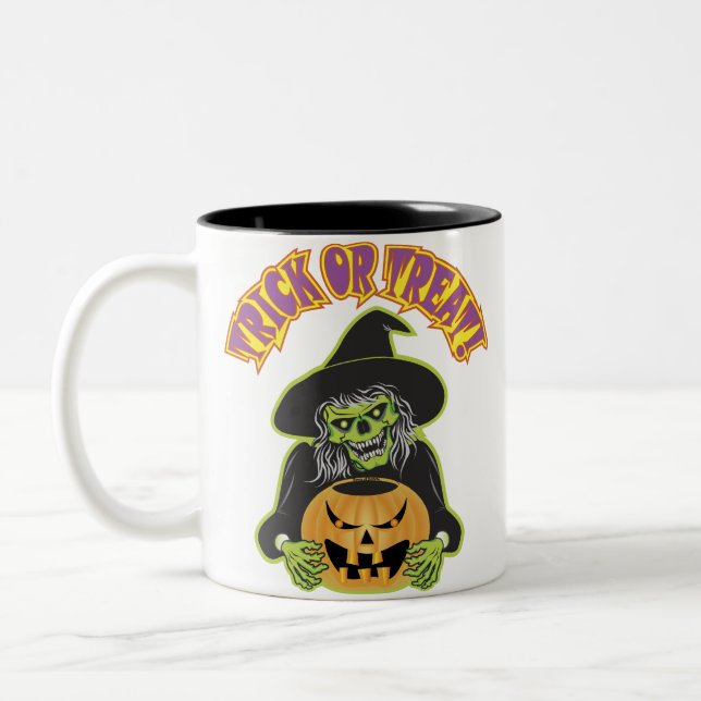 Witch Skull Two-Tone Coffee Mug (Left)