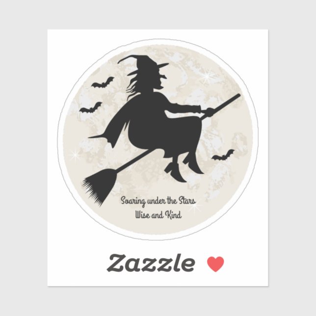 witch soaring under the stars sticker (Sheet)