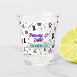 Witch Social Club Brewing Up Drinks Halloween Shot Glass