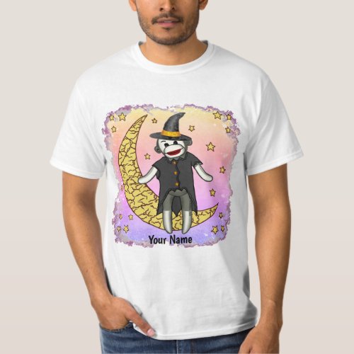 Witch Sock Monkey custom name  T_Shirt