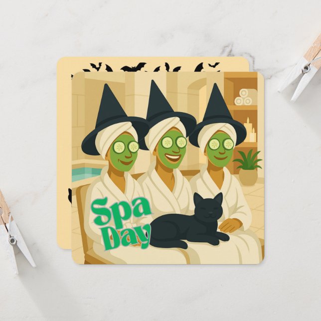 Witch Spa Day Funny Humor  Invitation (Front/Back In Situ)