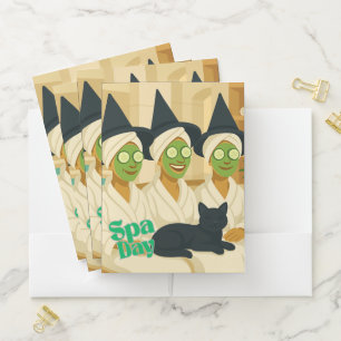 Witch Spa Day Funny Humor Pocket Folder