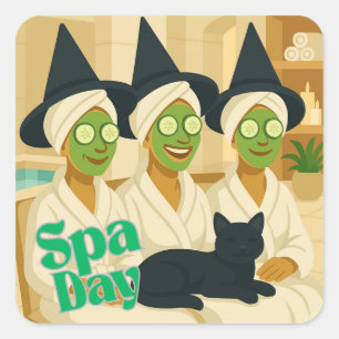 Witch Spa Day Funny Humor Square Sticker