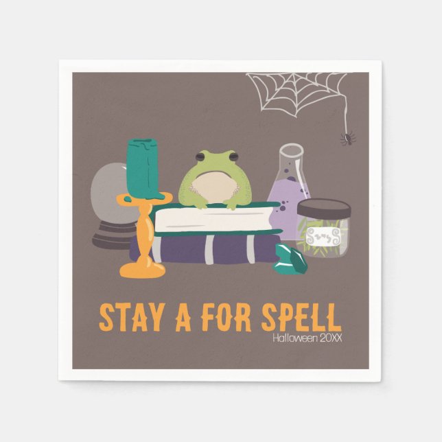 Witch Spell Ingredients Halloween Napkins (Front)