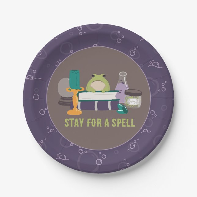Witch Spell Ingredients Halloween Paper Plates (Front)