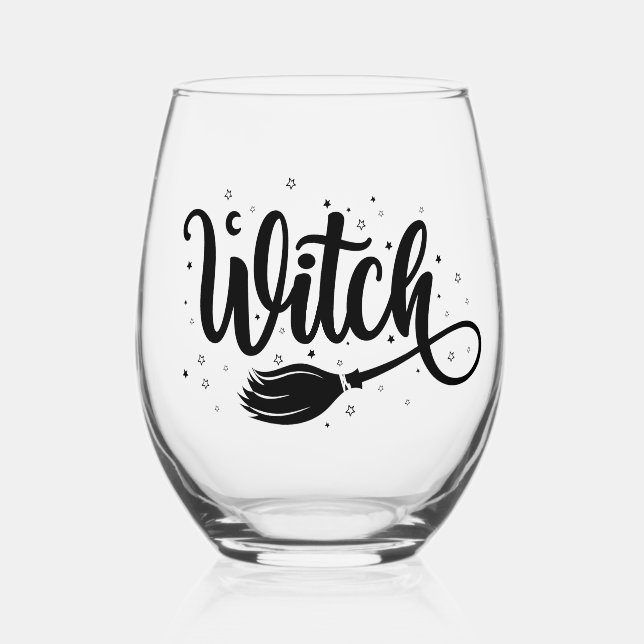 Witch Stemless Wine Glass (Front)