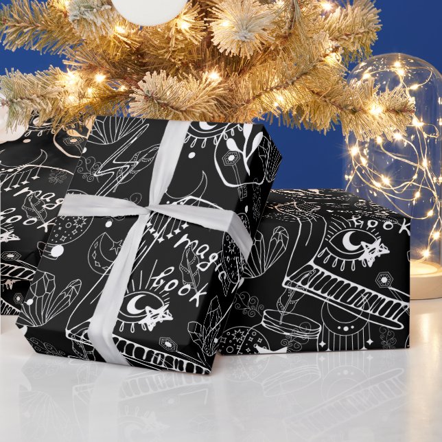 Witch style witchcraft wicca wrapping paper (Holidays)