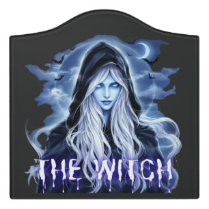 Witch-theme halloween door sign