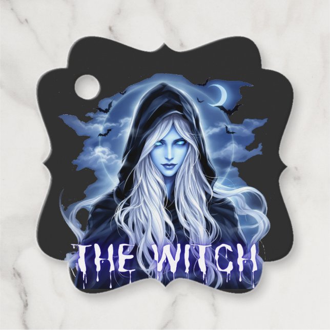 Witch-theme halloween  favor tags (Front)
