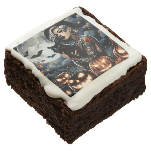 Witch Themed Halloween Party Brownie (Angled)