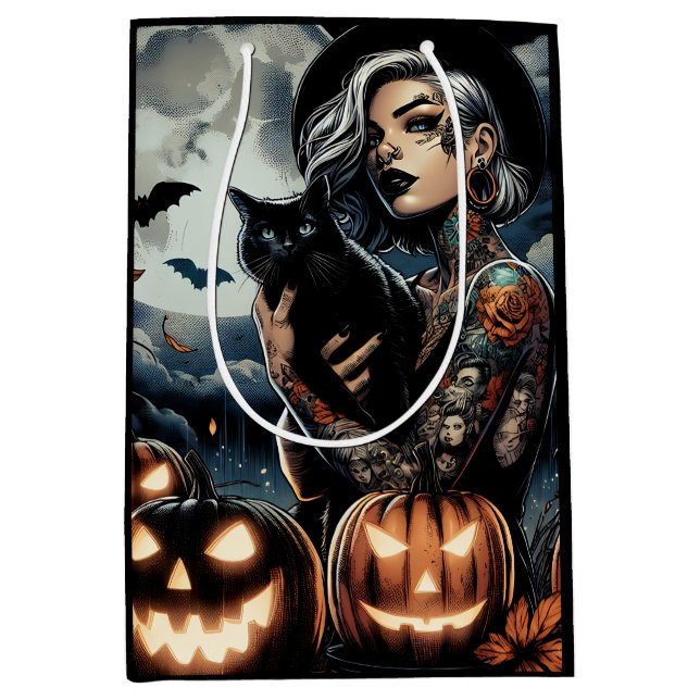  Witch Themed Halloween Party Medium Gift Bag (Front)