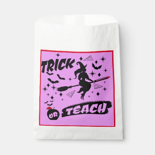 Witch Trick Or Teach Black Witchy Teacher Favor Bag