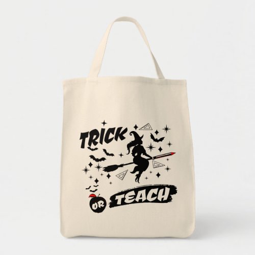 Witch Trick Or Teach Black Witchy Teacher Tote Bag