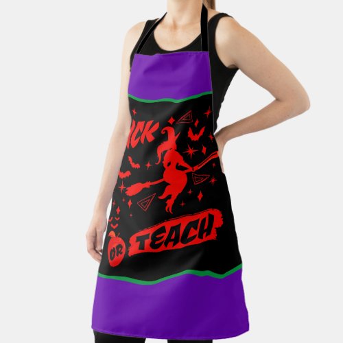 Witch Trick Or Teach Red Witchy Teacher Apron