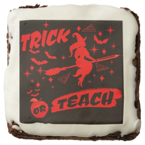 Witch Trick Or Teach Red Witchy Teacher Brownie