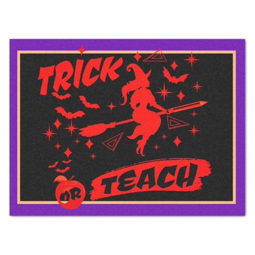 Witch Trick Or Teach Red Witchy Teacher Tissue Paper