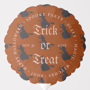 Witch Trick or Treat Halloween Grunge Pattern Balloon