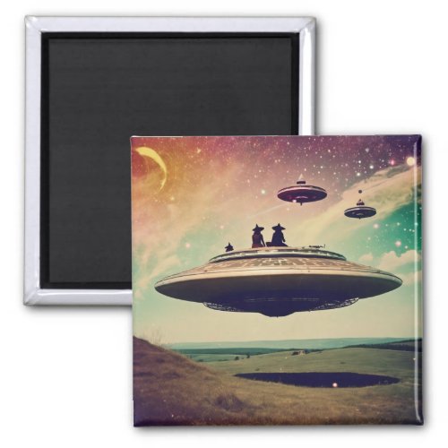 Witch UFO Picnic  Magnet