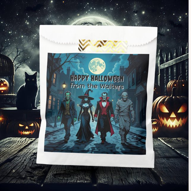Witch, Vampire, Dracula and Mummy Halloween Party Favor Bag (Creator Uploaded)