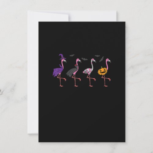 Witch Vampire Pumpkin Flamingo Bird Halloween Cost Invitation