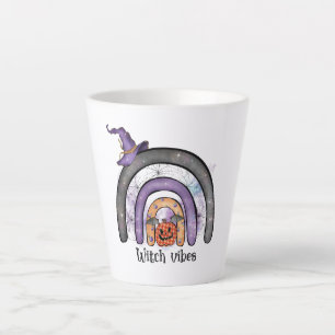 Witch Vibes – Black Rainbow, Purple Witch Hat Latte Mug