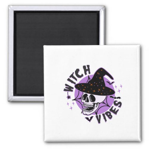 Witch Vibes Halloween Skull Magnet