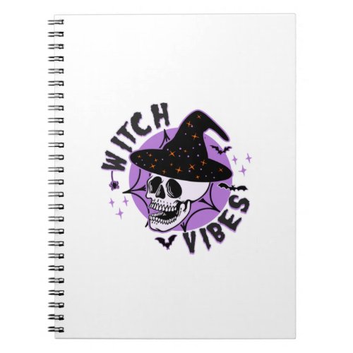 Witch Vibes Halloween Skull Notebook