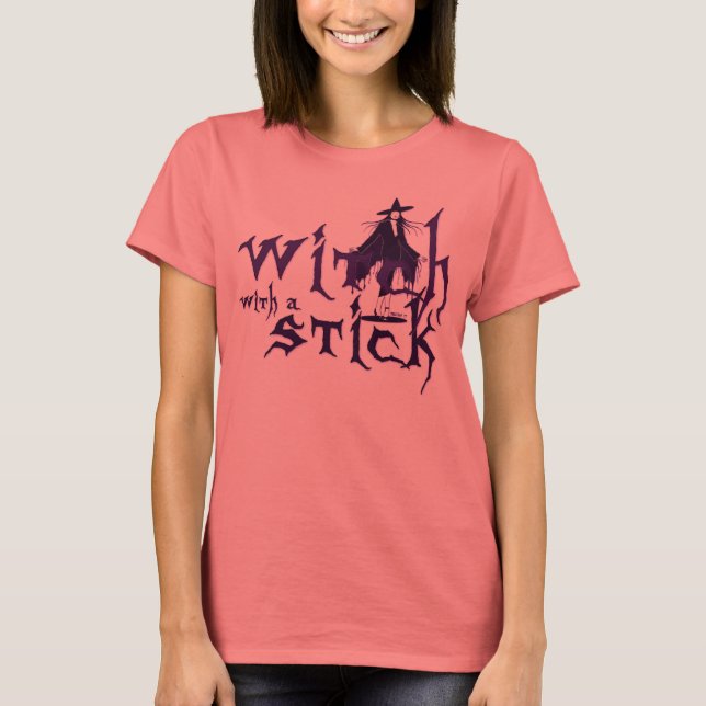 Witch w/ Stick T-Shirt (Front)