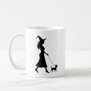 Witch Walking Chihuahua Coffee Mug