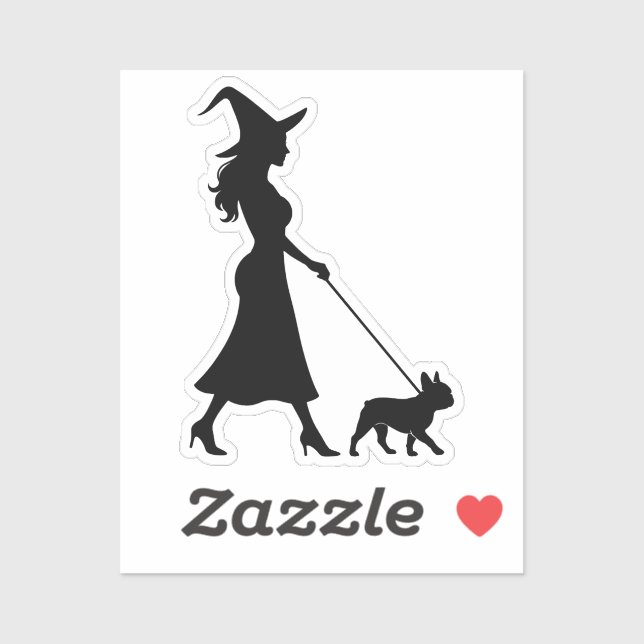 Witch Walking Frenchie  Sticker (Sheet)