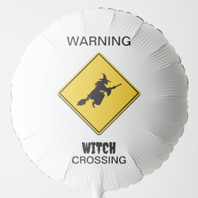 Witch Warning Halloween Balloon (Front)