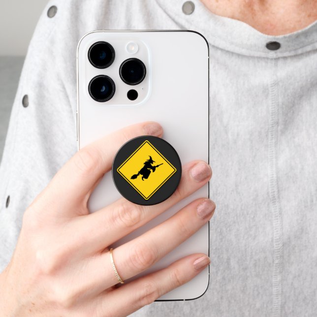 Witch Warning Halloween PopSocket (Hand)