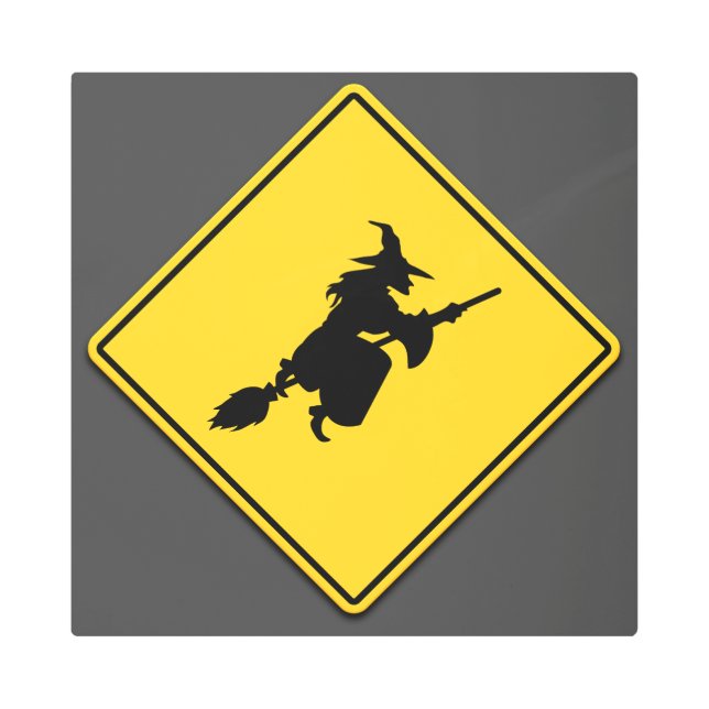 Witch Warning Metal Print (Front)