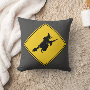 Witch Warning Throw Pillow