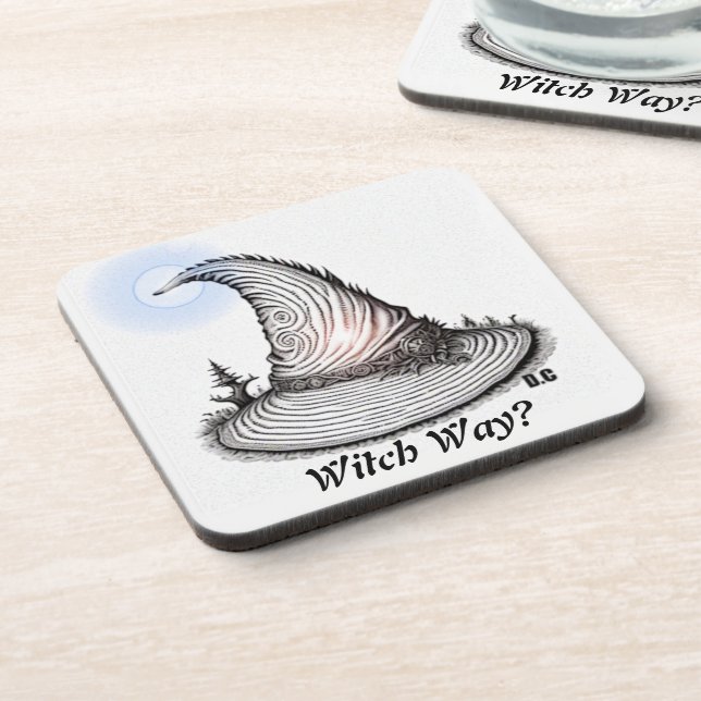 Witch Way? : Beverage Coaster (Left Side)