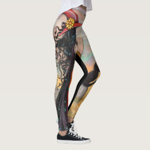 Witch Way Halloween Fantasy Art Leggings