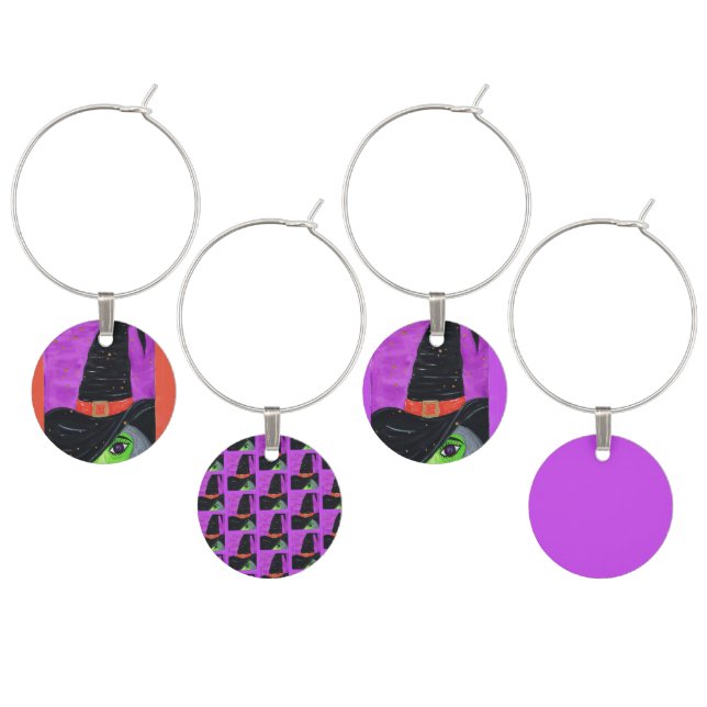 Witch Way to Halloween Wine Charm (Staggered)