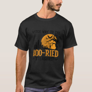 Witch Way To The BOO Ried Treasure Metal Detecting T-Shirt