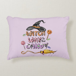 Witch Way to the Candy – Fun Halloween Accent Pillow