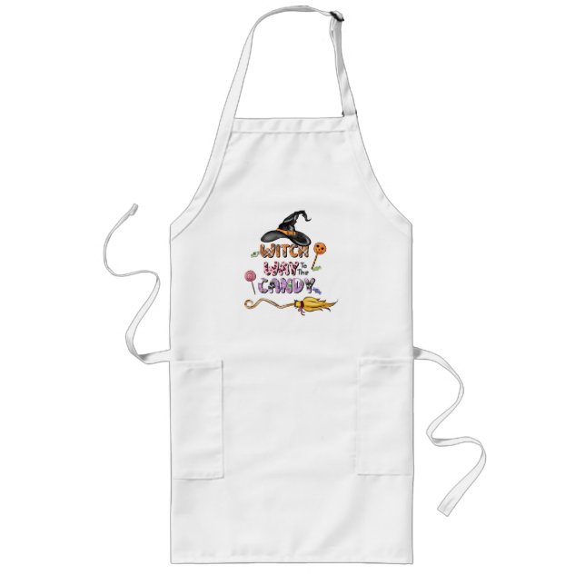 Witch Way to the Candy – Fun Halloween Long Apron (Front)