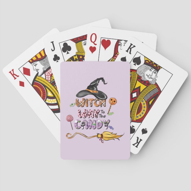 Witch Way to the Candy – Fun Halloween Poker Cards (Back)
