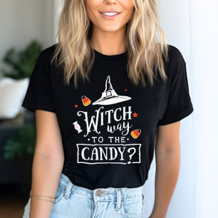 Witch Way To The Candy Funny Halloween T-Shirt