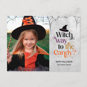 Witch Way To The Candy Halloween Card Postcard
